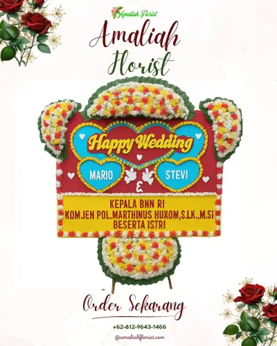 Karangan Papan Bunga Pernikahan di Winongo